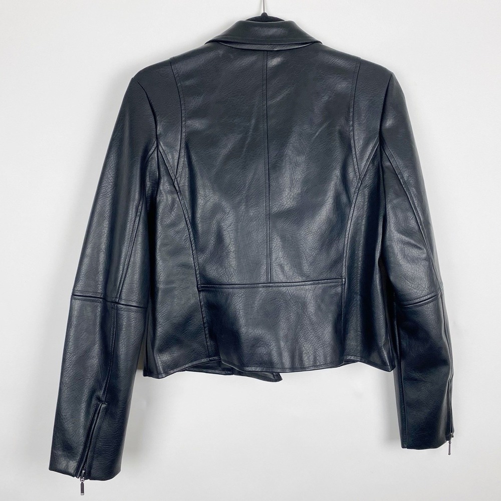 Bagatelle Collection Faux Leather Moto Asymmetrical Zip Jacket Womens M Black - Picture 3 of 7